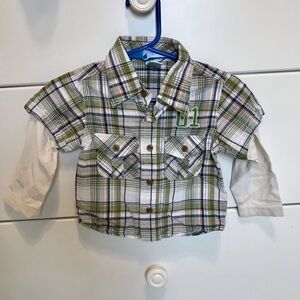 Green Plaid Shirt (6-12 months)